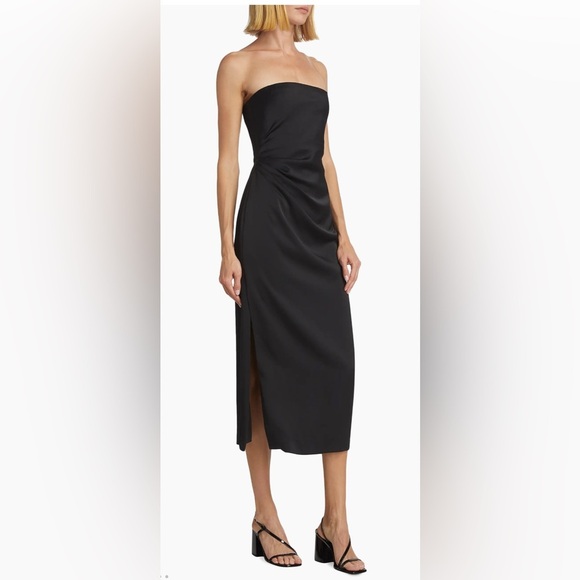 NWT Derek Lam 10 Crosby Harriet Strapless Midi Black Dress , size 4 - Picture 2 of 15
